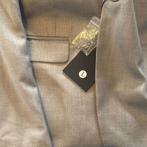 Men’s Gray Suit Jacket Blazer One Button Notched Lapel Size L (38) NWT - Picture 11 of 13